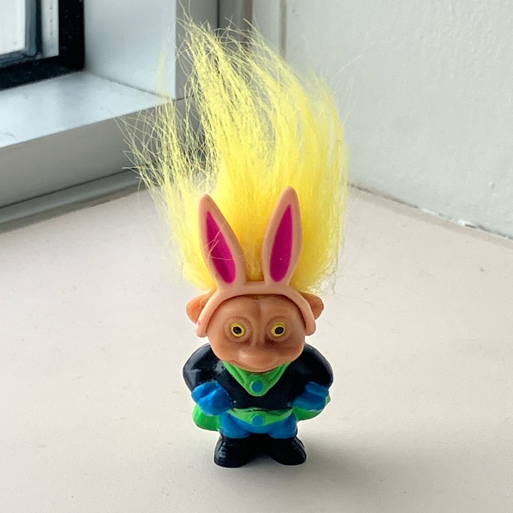 Vintage Troll with a Superhero Costume & Bunny Ears
